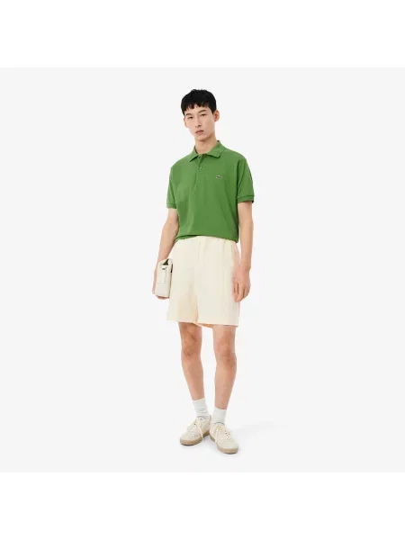 Lacoste Szorty O Kroju Regular Fit Z Mieszanki Lnu I Diagonalu beżowy