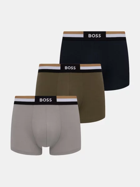 BOSS bokserki z bawełną Trunk 3P Motion zielone