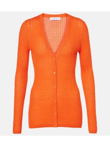 Cardigan Gabriela Hearst de mătase portocaliu