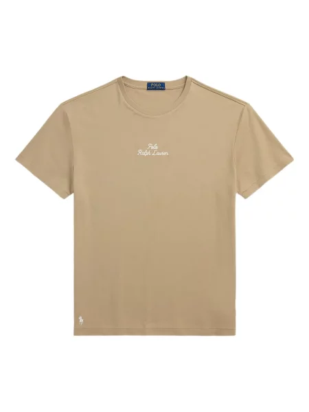 Дълго мрежеста тениска Polo Ralph Lauren с кръгло деколте зелено