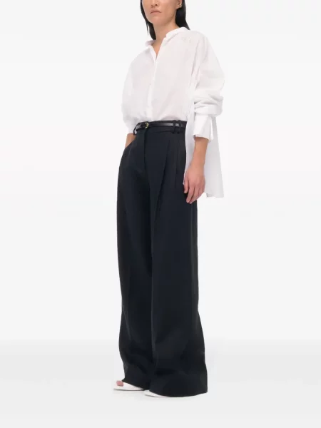 Pantaloni Another Tomorrow de in plisate negru