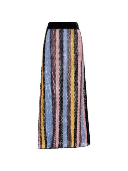 Fusta maxi Agua By Agua Bendita cu dungi roz