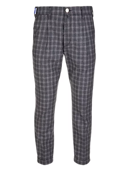 Pantaloni Jacob Cohën în carouri gri