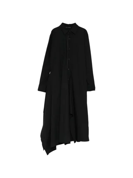 Rochie tip cămașă Yohji Yamamoto drapată negru