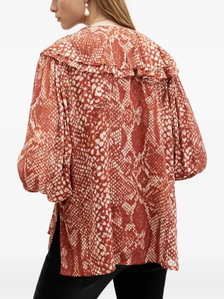 Top Allsaints cu imagine cu model piele de șarpe roșu