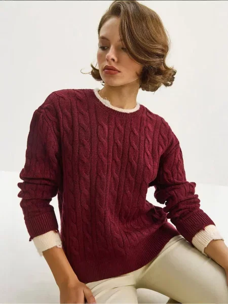 Bianco Lucci Pulover Pullover češnjevo rdeča