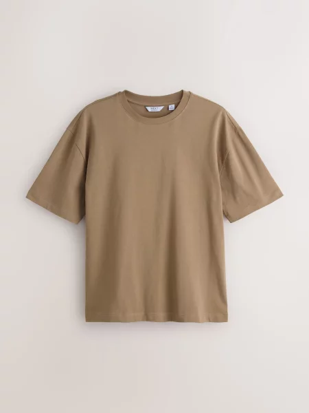 Next Tricou maro închis / kaki alb