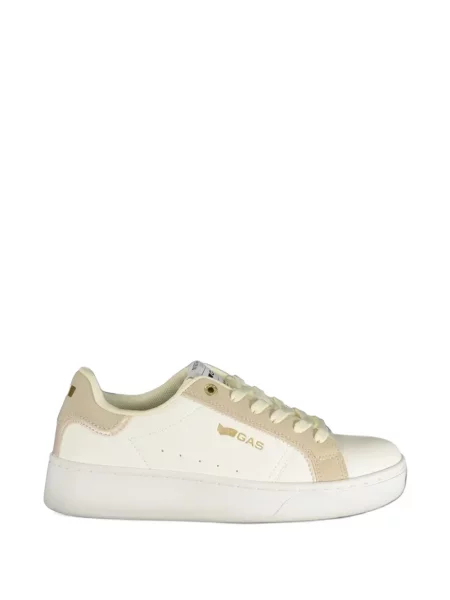 Sneakerși Gas cu șireturi cu imagine din dantelă alb