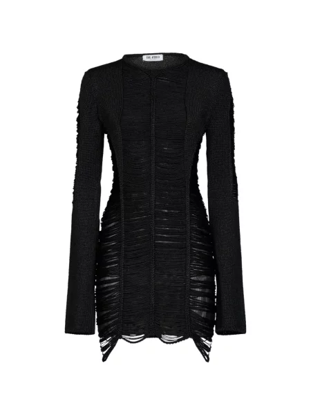 Rochie mini The Attico cu franjuri negru