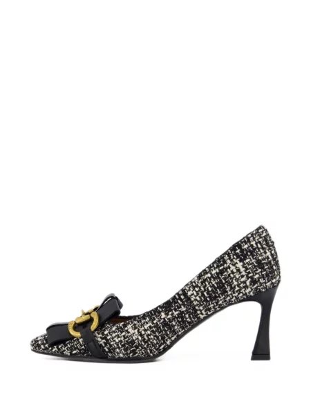 Pantofi cu toc Gibaldi din tweed negru