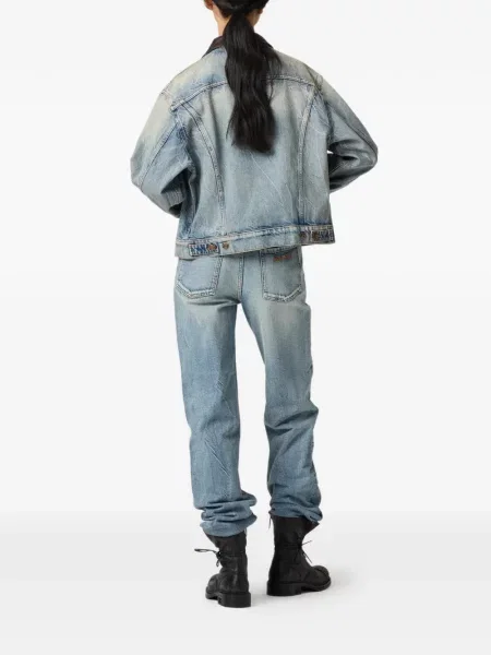 Blugi Miu Miu cu broderie albastru