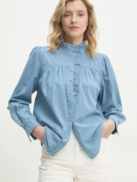 Answear Lab koszula regular ze stójką niebieski