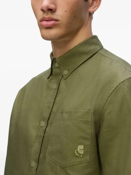 Cămașă Karl Lagerfeld cu broderie verde