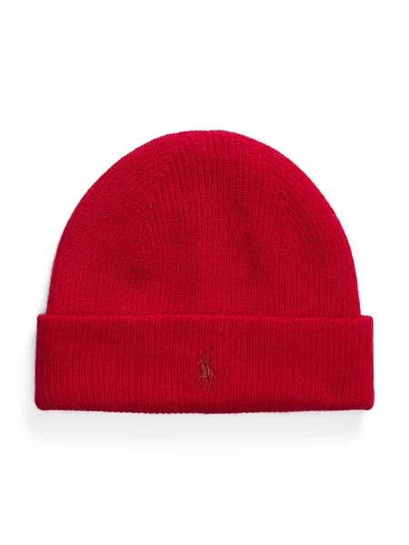 Кашмирена шапка Polo Ralph Lauren кафяво червено