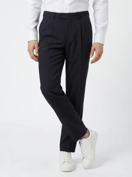 Finshley & Harding London Spodnie Jaxdon Mężczyźni Comfort Fit jednolity 44 niebieski