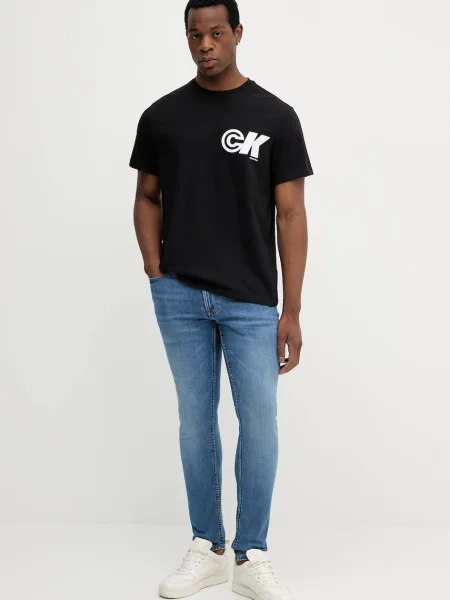 Calvin Klein Jeans Tričko / biela čierna