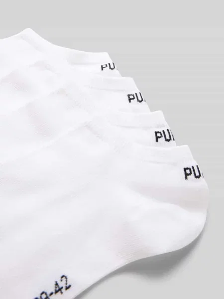 Skarpety do sneakersów z logo w zestaw 4 szt. Puma białe