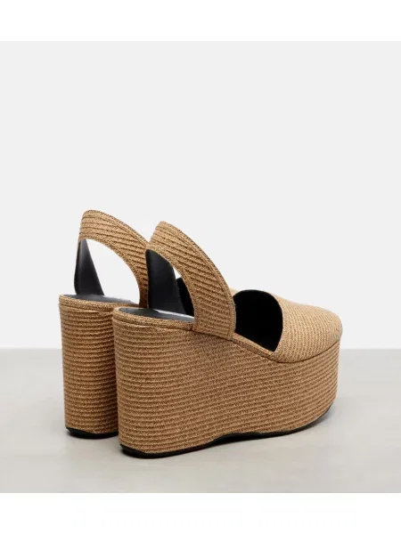 Sandale Alaïa cu pană de paie bej