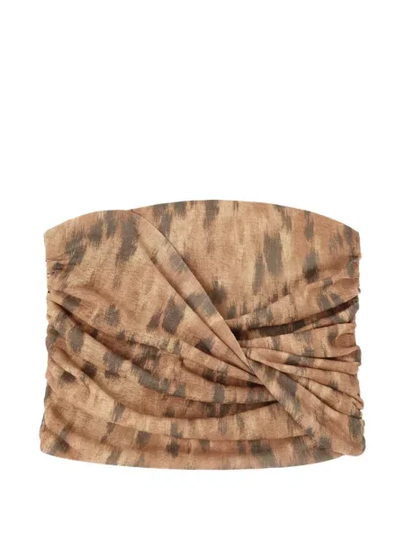 Top Ganni cu imagine cu imprimeu animal print