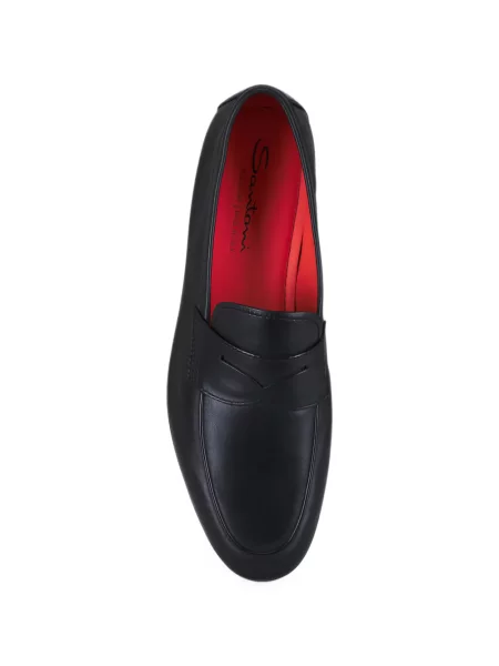 Pantofi loafer Santoni din piele negru