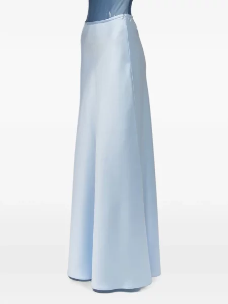 Fusta maxi Atu Body Couture din satin albastru