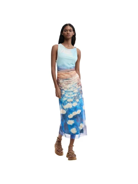 Rochie Desigual din tul albastru