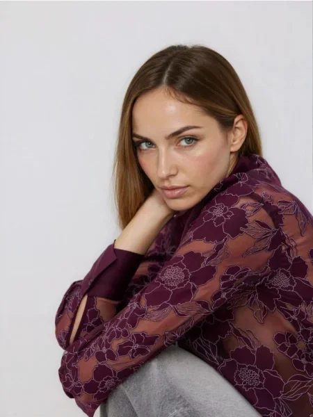 Рубашка Reserved фиолетовая