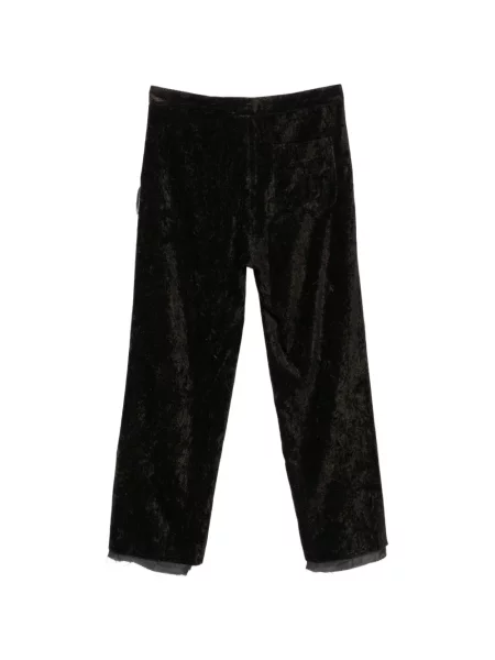 Pantaloni Midorikawa de catifea maro