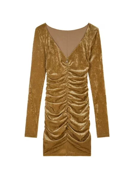 Rochie mini Patrizia Pepe de catifea cu volane