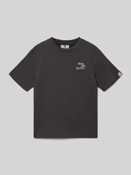 Koszulka z nadrukiem logo krój regular fit Garcia