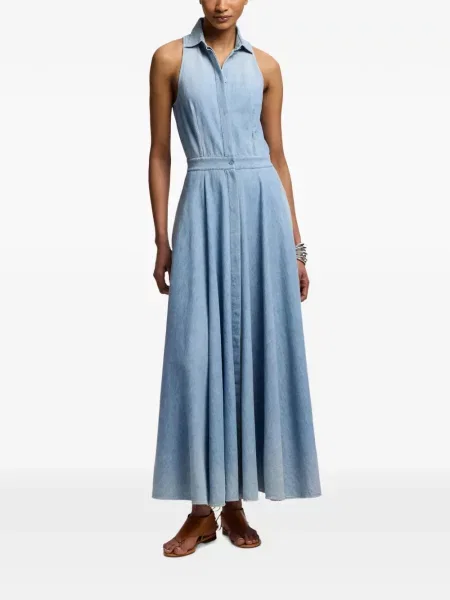 Rochie maxi Ralph Lauren Collection cu gât halter albastru