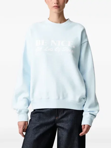 Pulover Sporty & Rich cu imagine albastru