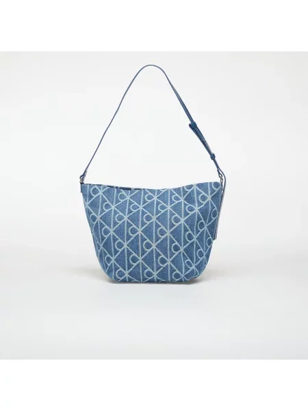 Чанта Calvin Klein Emblem Aop Denim Bucket Blue Universal бяло