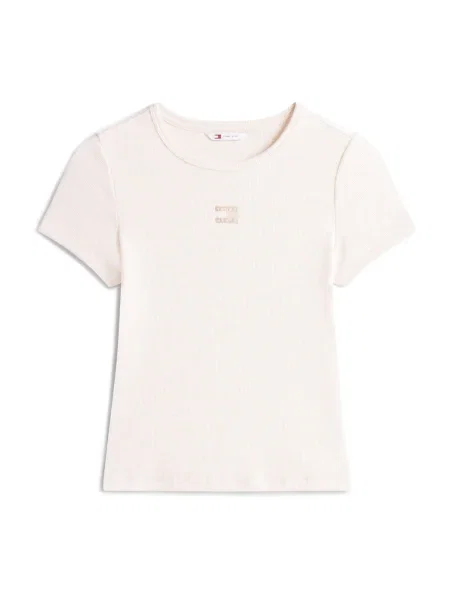 Tommy Jeans Tricou pielii / nisipiu alb