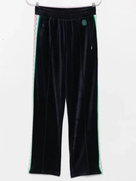 Pantaloni Drole De Monsieur de catifea cu dungi alergare albastru
