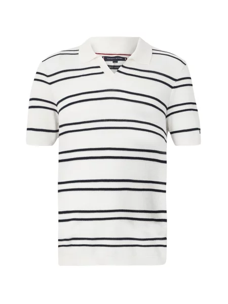 TOMMY HILFIGER Tricou negru / murdar alb