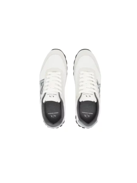Sneakersy Armani Exchange skórzane z logo szare