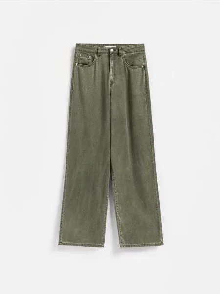 Reserved Jeansy straight zielony