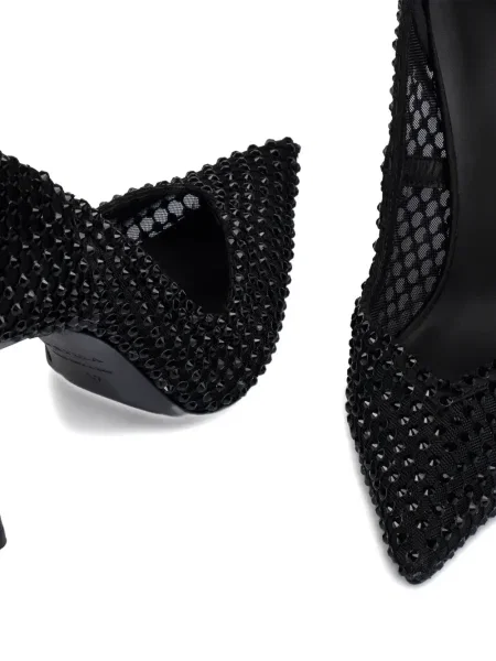 Pantofi cu toc Le Silla plasă de cristal negru