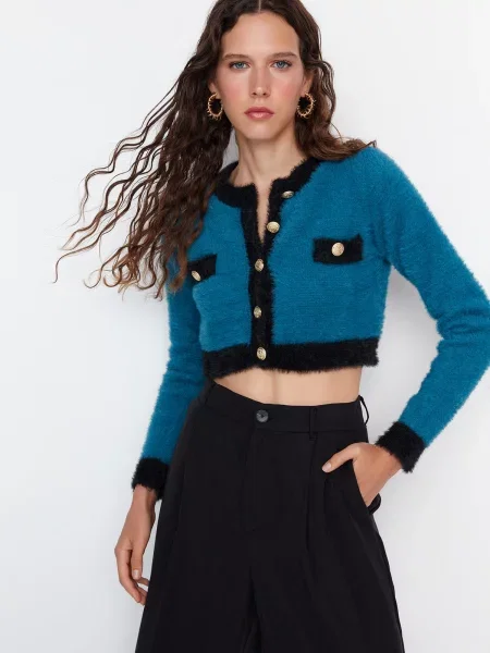 Decupat cardigan Trendyol negru