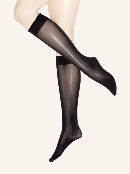 Wolford Podkolanówki Velvet De Luxe blau czarne