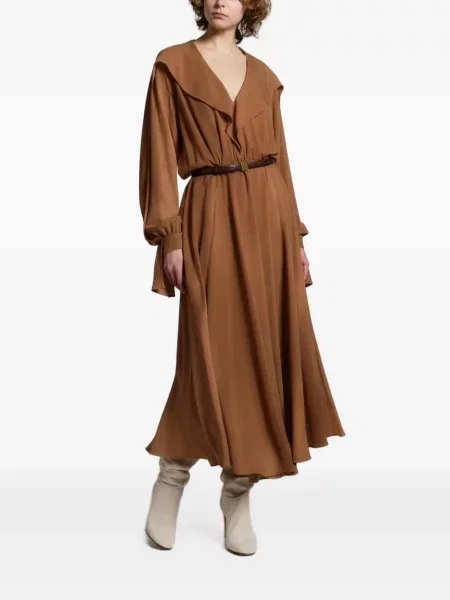 Gulerat rochie maxi Alberta Ferretti maro