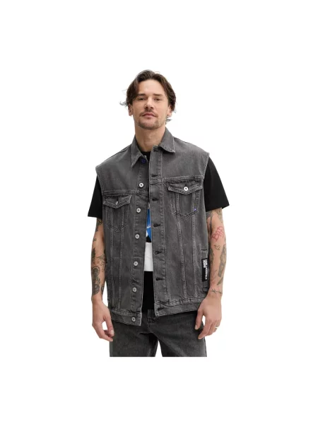 Karl Lagerfeld Jeans bezrękawnik jeansowy szara