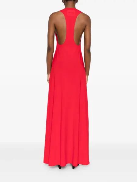 Rochie maxi Medeea fără mâneci de costum roșu