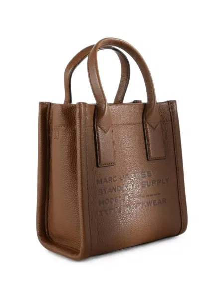 Geantă shopper Marc Jacobs din piele cu autograf maro