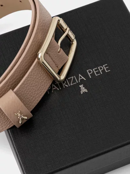 Bőr öv Patrizia Pepe bézs