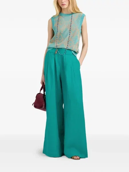 Pantaloni palazzo Momoni verde