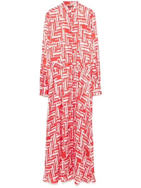 Maksi sukienka maxi Kiton z nadrukiem garniturowa czerwona