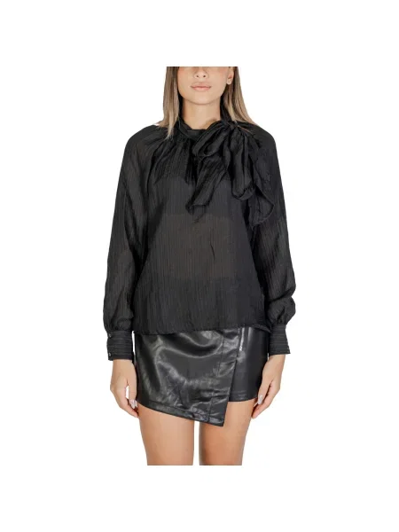 Bluză Jacqueline De Yong cu funde negru