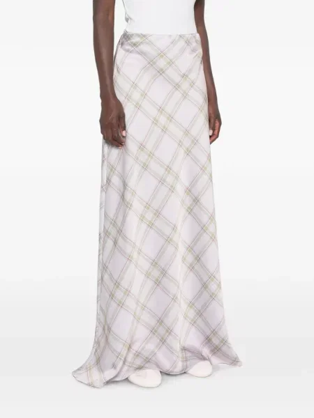 Fusta maxi Marques'almeida în carouri violet